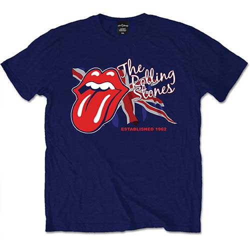 Tričko The Rolling Stones - Lick the Flag, Unisex,Modrá,XXL