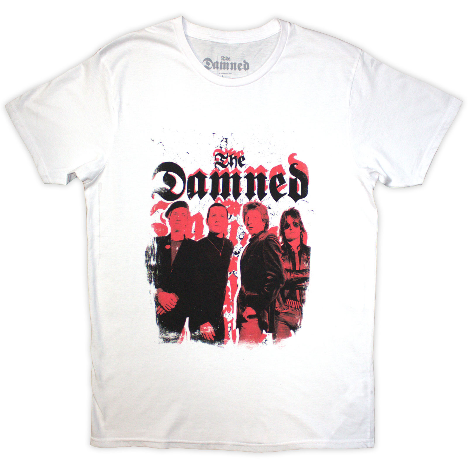 Tričko The Damned - Repeat Logo Photo, Unisex,Biela,XXL