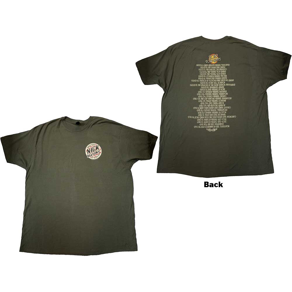 Tričko Nick Mason's Saucerful of Secrets - Tour 2019, Unisex,Zelená,3XL