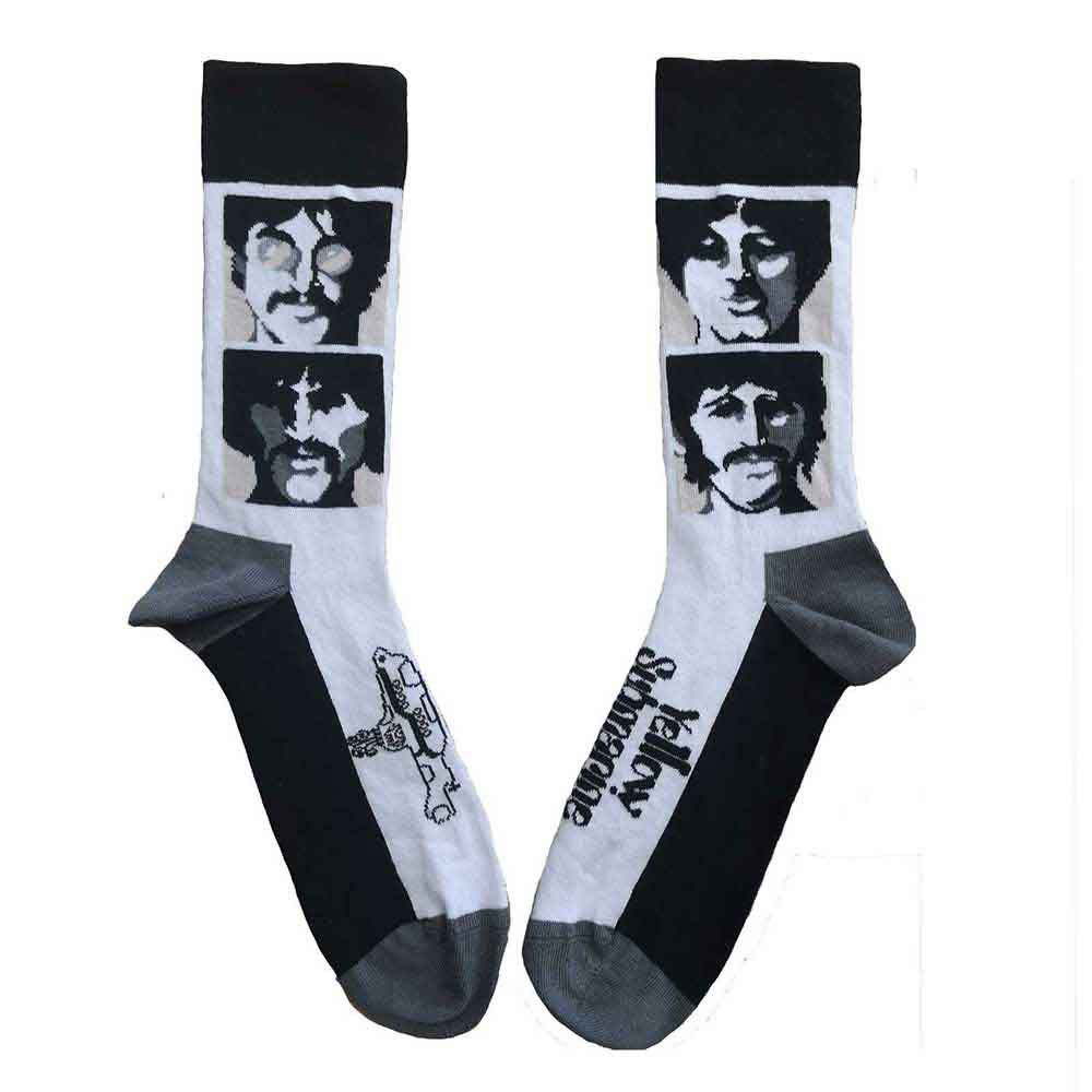 Ponožky The Beatles - Sea Of Science Faces Mono, Unisex,Biela,UK 4 - 7