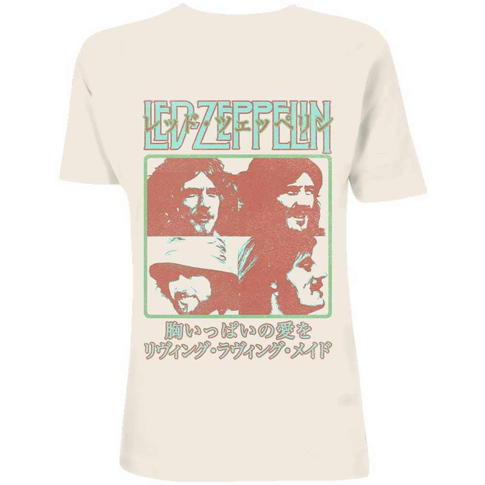 Tričko Led Zeppelin - Japanese Poster, Unisex,Natural,XXL