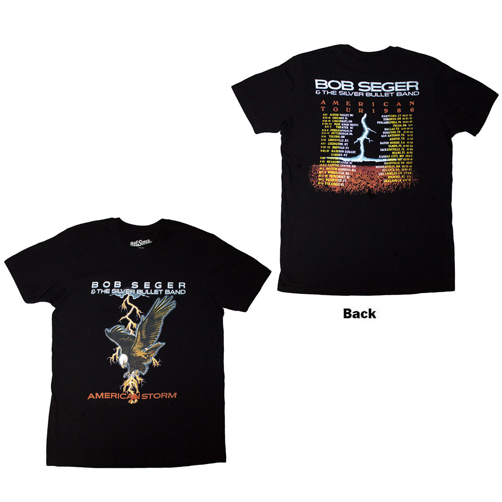 Tričko Bob Seger & The Silver Bullet Band - Tour '86, Unisex,Čierna,XXL