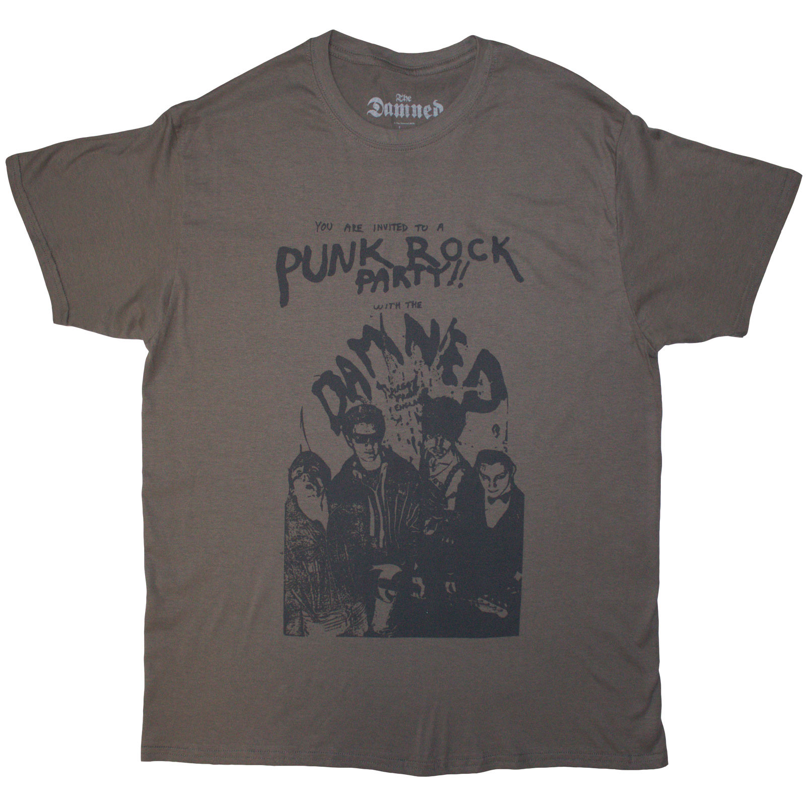 Tričko The Damned - Party Flyer, Unisex,Šedá,XXL