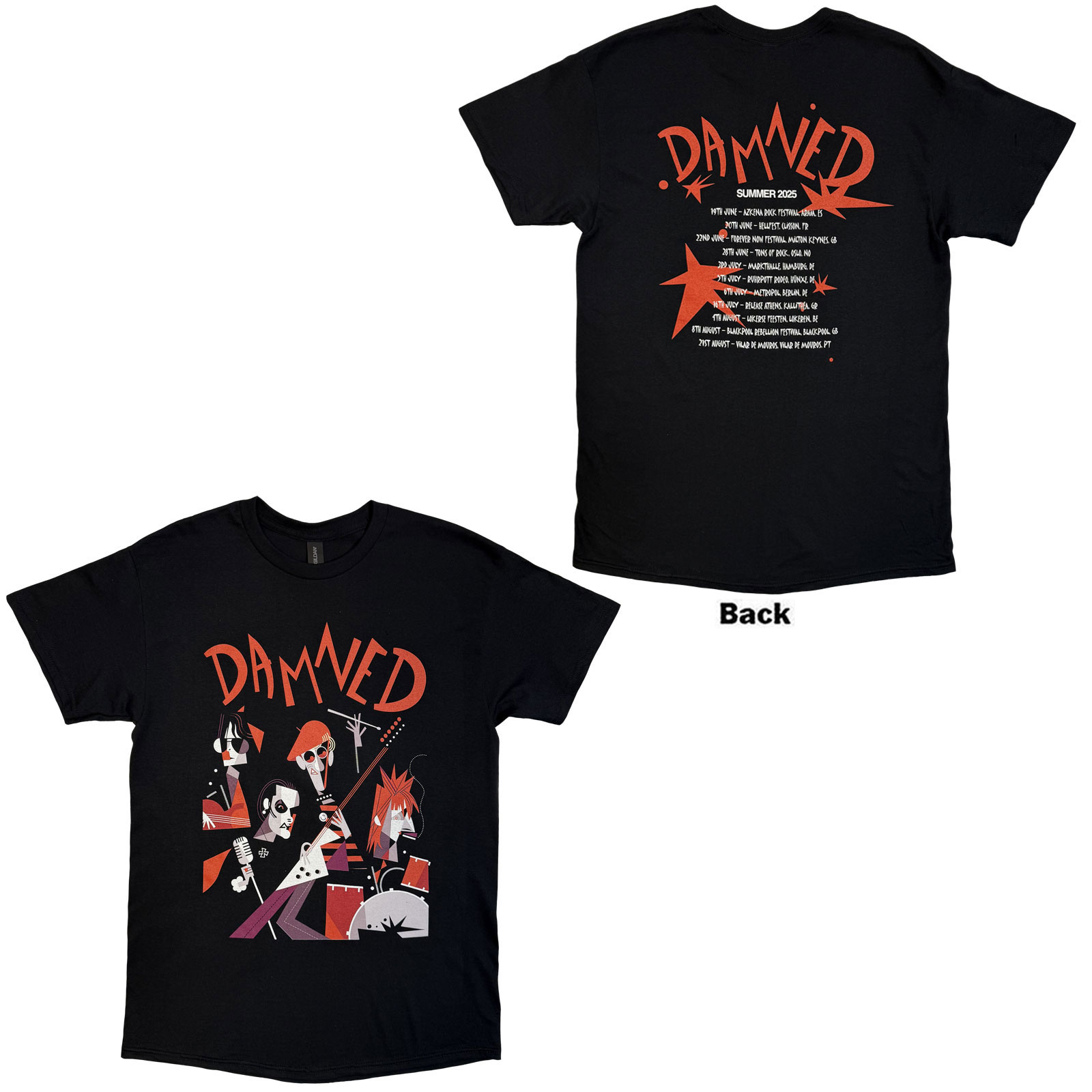 Tričko The Damned - Cartoon EU Tour Summer 25, Unisex,Čierna,XXL