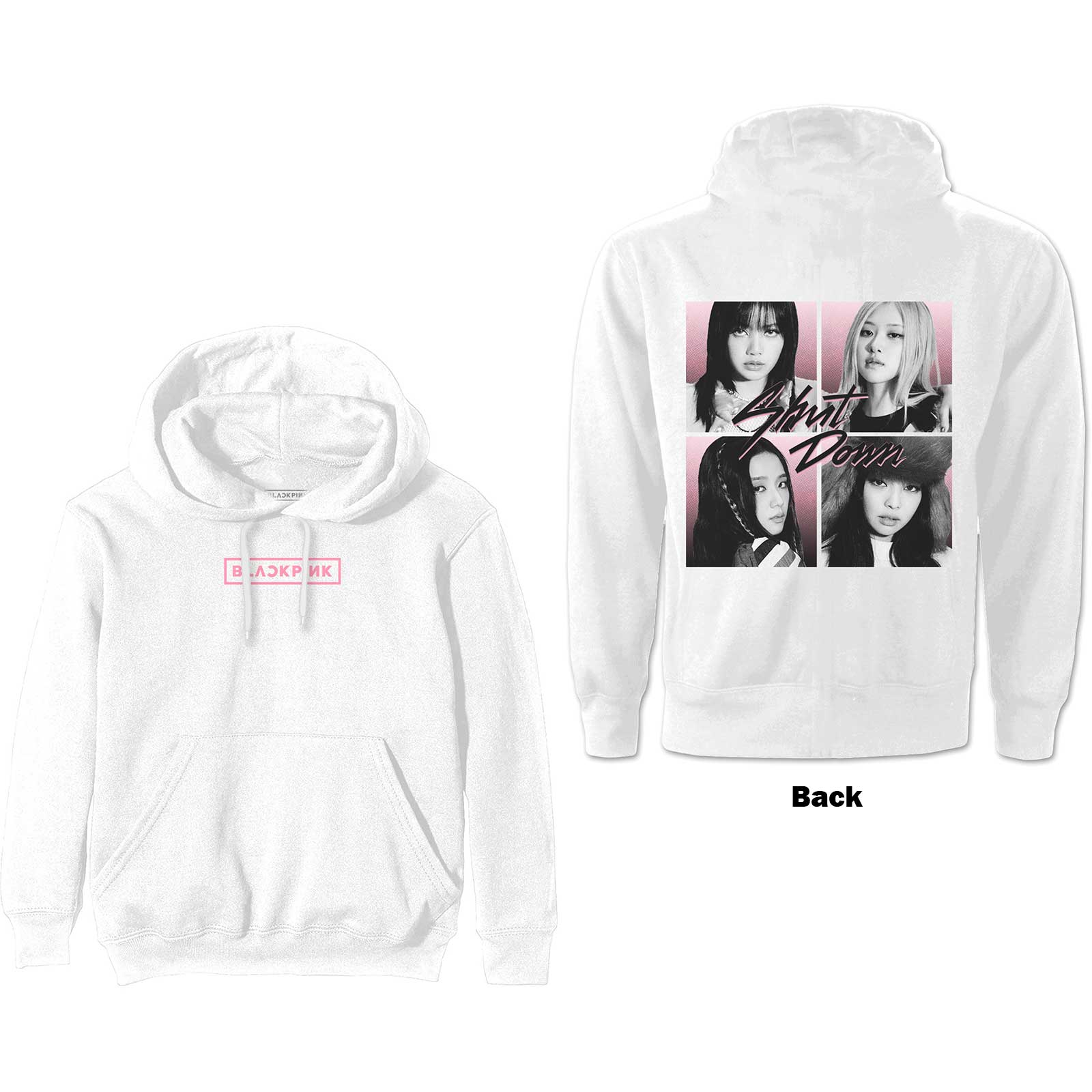Mikina Blackpink - Shut Down Photo Grid, Unisex,Biela,XXL