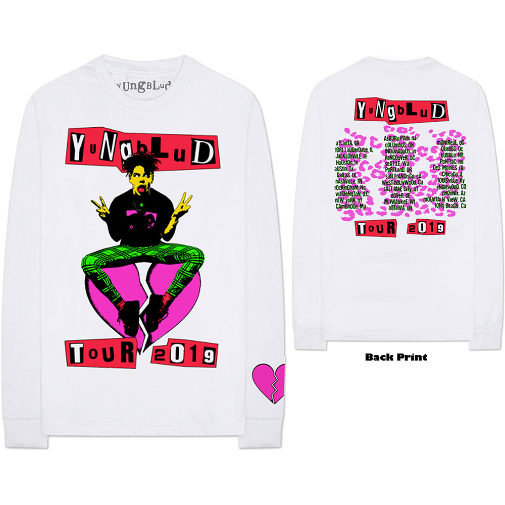 Tričko s dlhým rukávom Yungblud - Tour, Unisex,Biela,XL