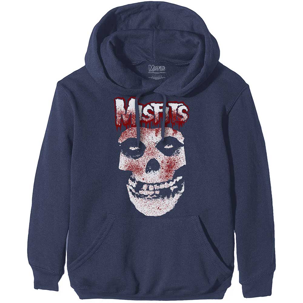 Mikina Misfits - Blood Drip Skull, Unisex,Modrá,XL