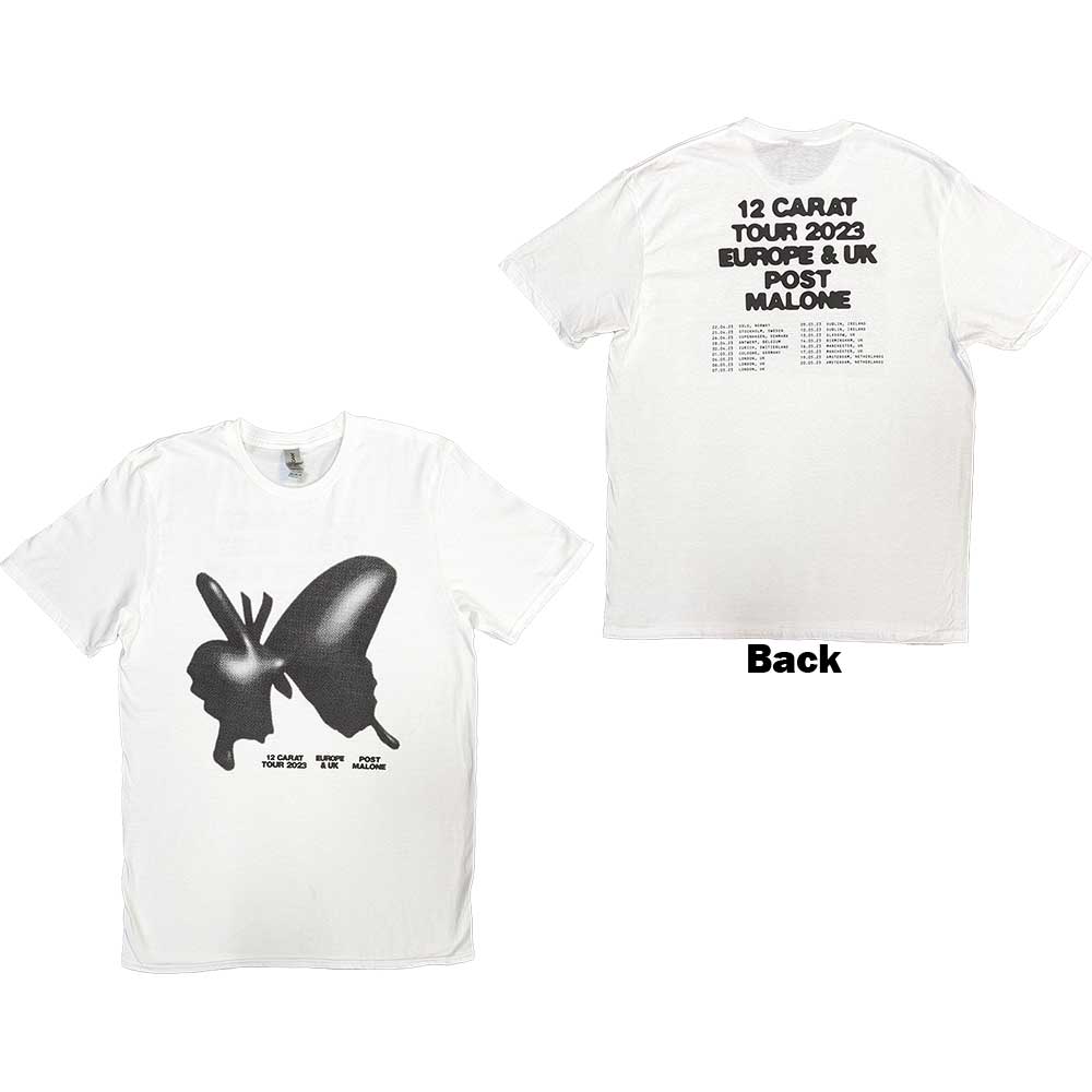 Tričko Post Malone - Inflatable Butterfly 2023 Tour, Unisex,Biela,XXL