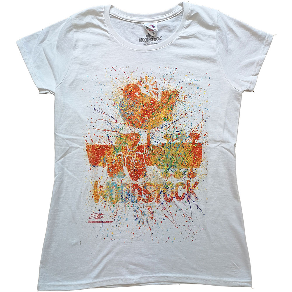 Tričko Woodstock - Splatter, Žena,Biela,XXL