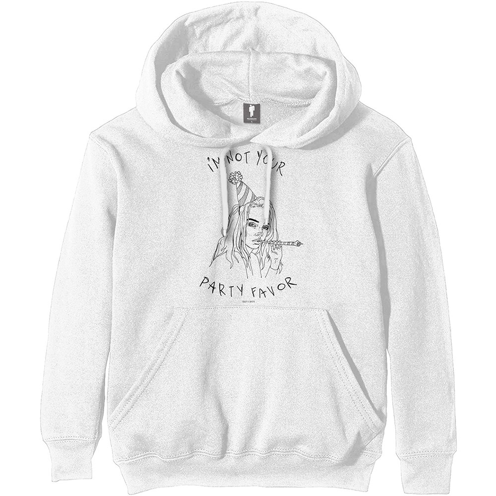 Mikina Billie Eilish - Party Favor, Unisex,Biela,3XL