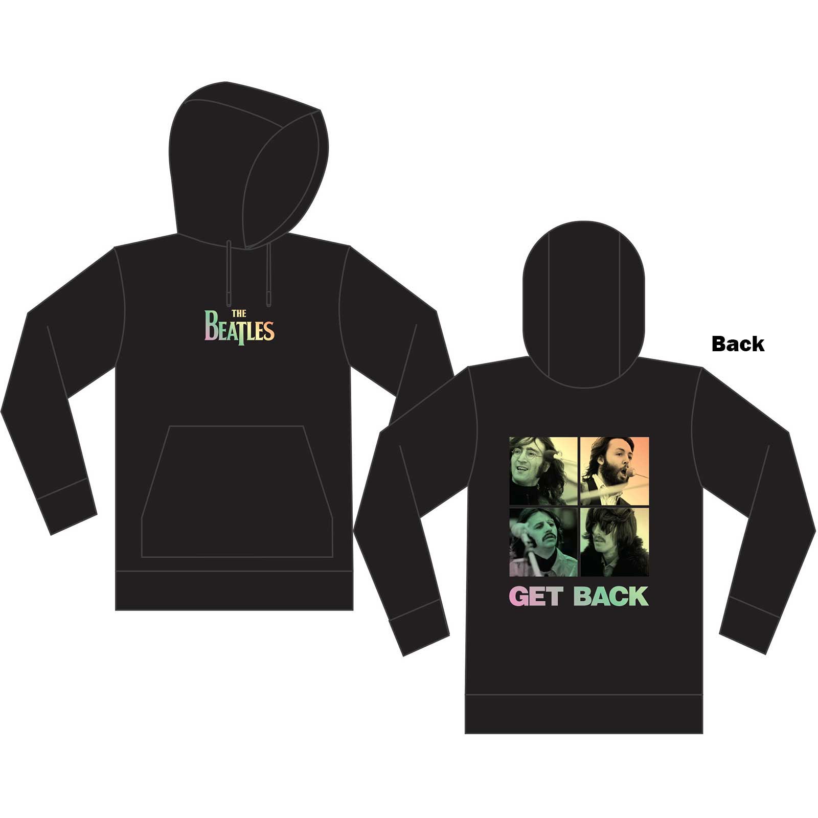 Mikina The Beatles - 3 Savile Row, Unisex,Čierna,XL
