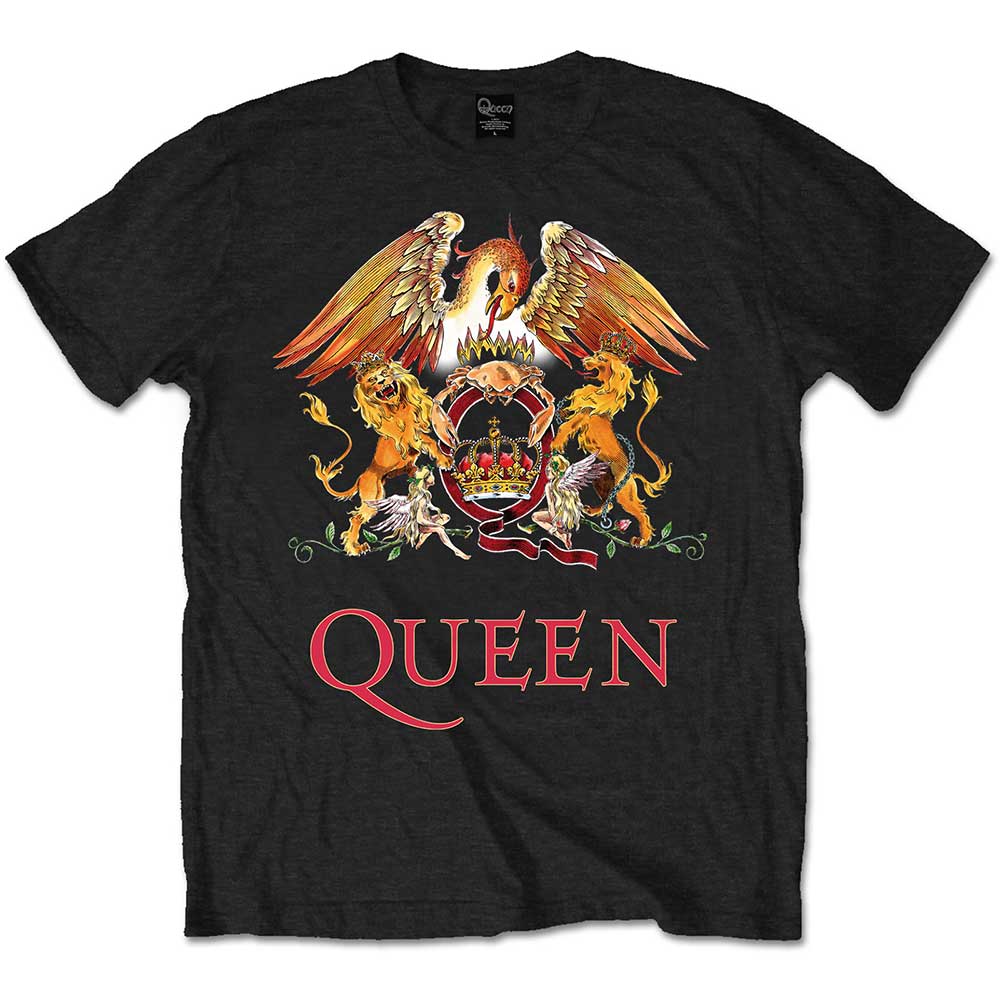 Tričko Queen - Classic Crest, Dieťa,Čierna,9 – 10 rokov