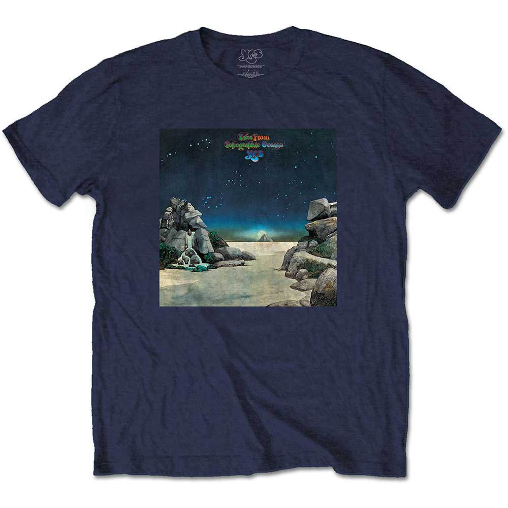 Tričko Yes - Topographic Oceans, Unisex,Modrá,XXL