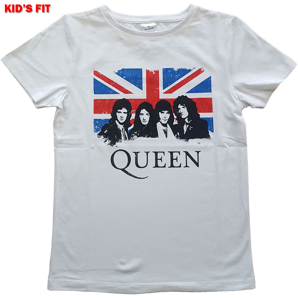 Tričko Queen - Vintage Union Jack, Dieťa,Biela,12 – 14 rokov