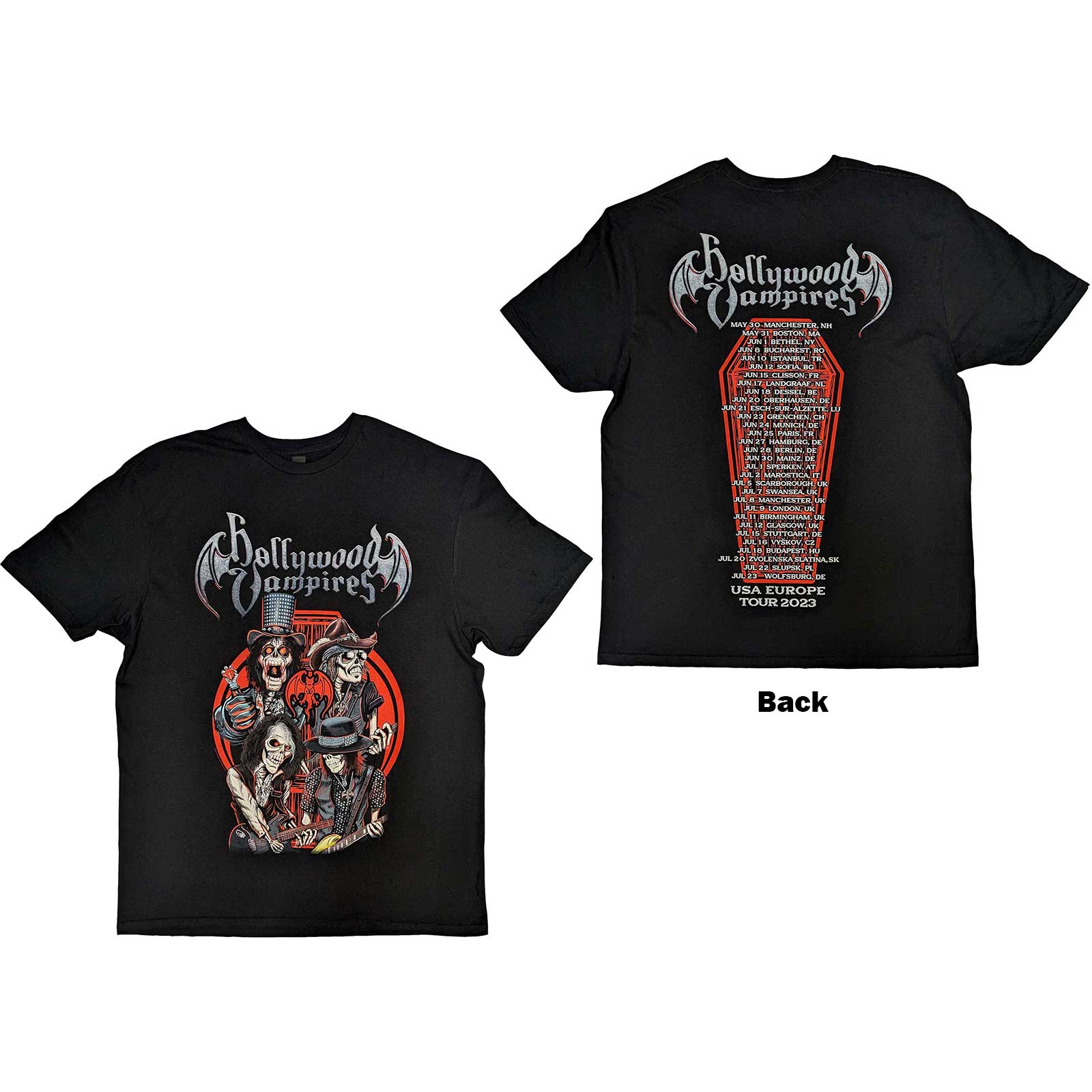 Tričko Hollywood Vampires - Caricatures, Unisex,Čierna,XL