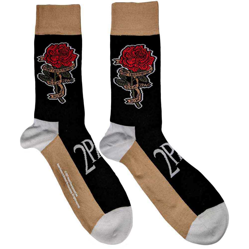 Ponožky 2Pac - Rose, Unisex,Čierna,UK 7 - 11