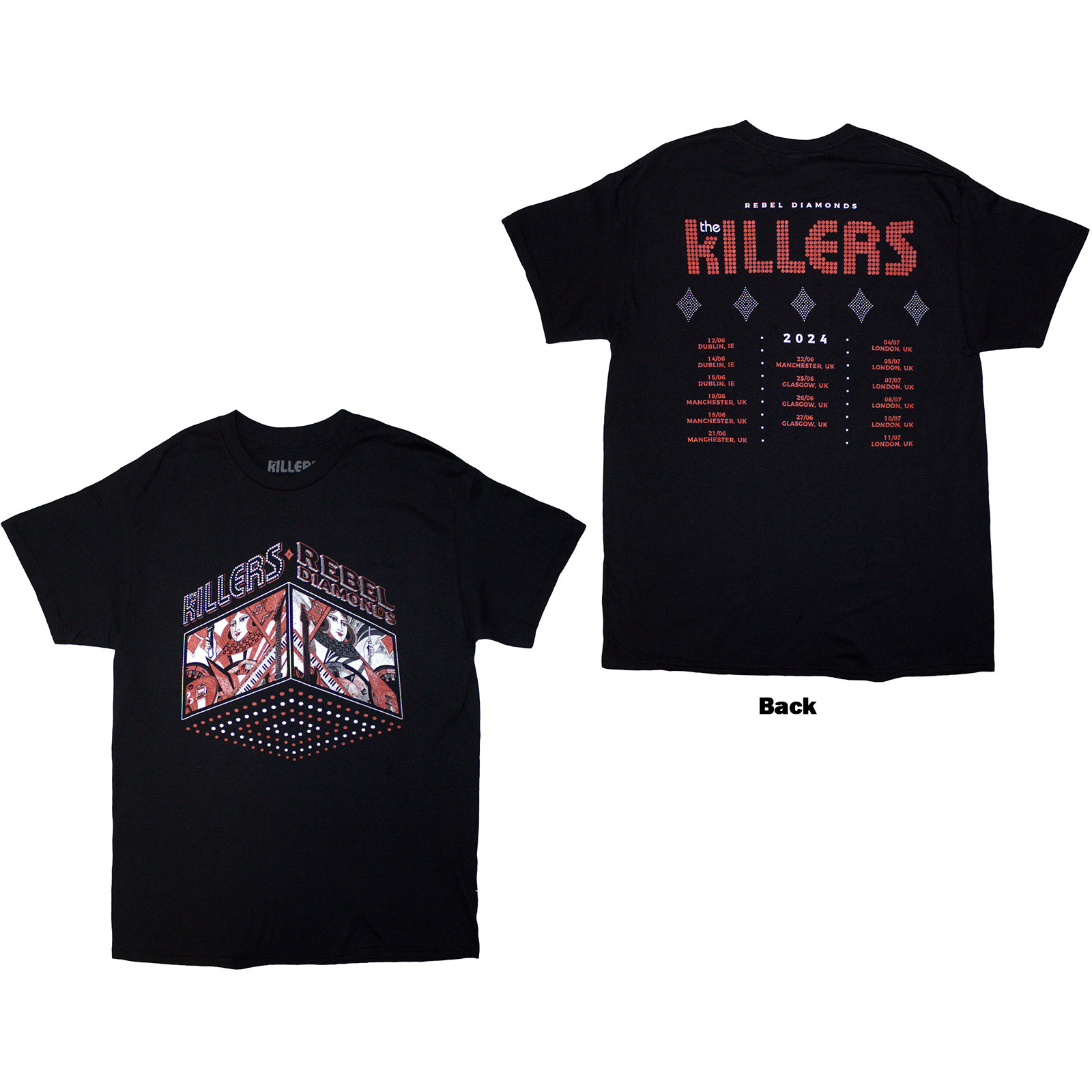 Tričko The Killers - Tour '24 Rebel Diamonds, Unisex,Čierna,XXL