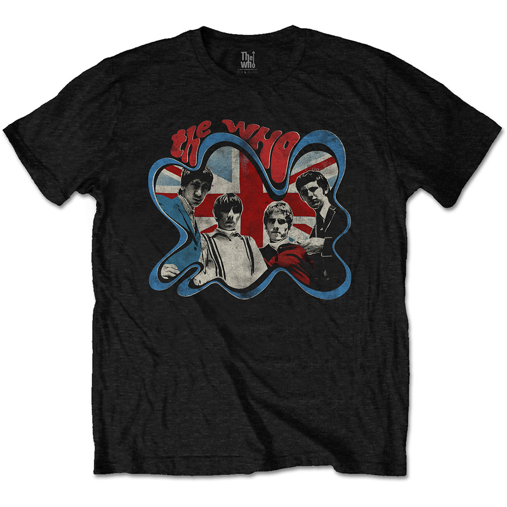 Tričko The Who - Groovy Border, Unisex,Čierna,XXL