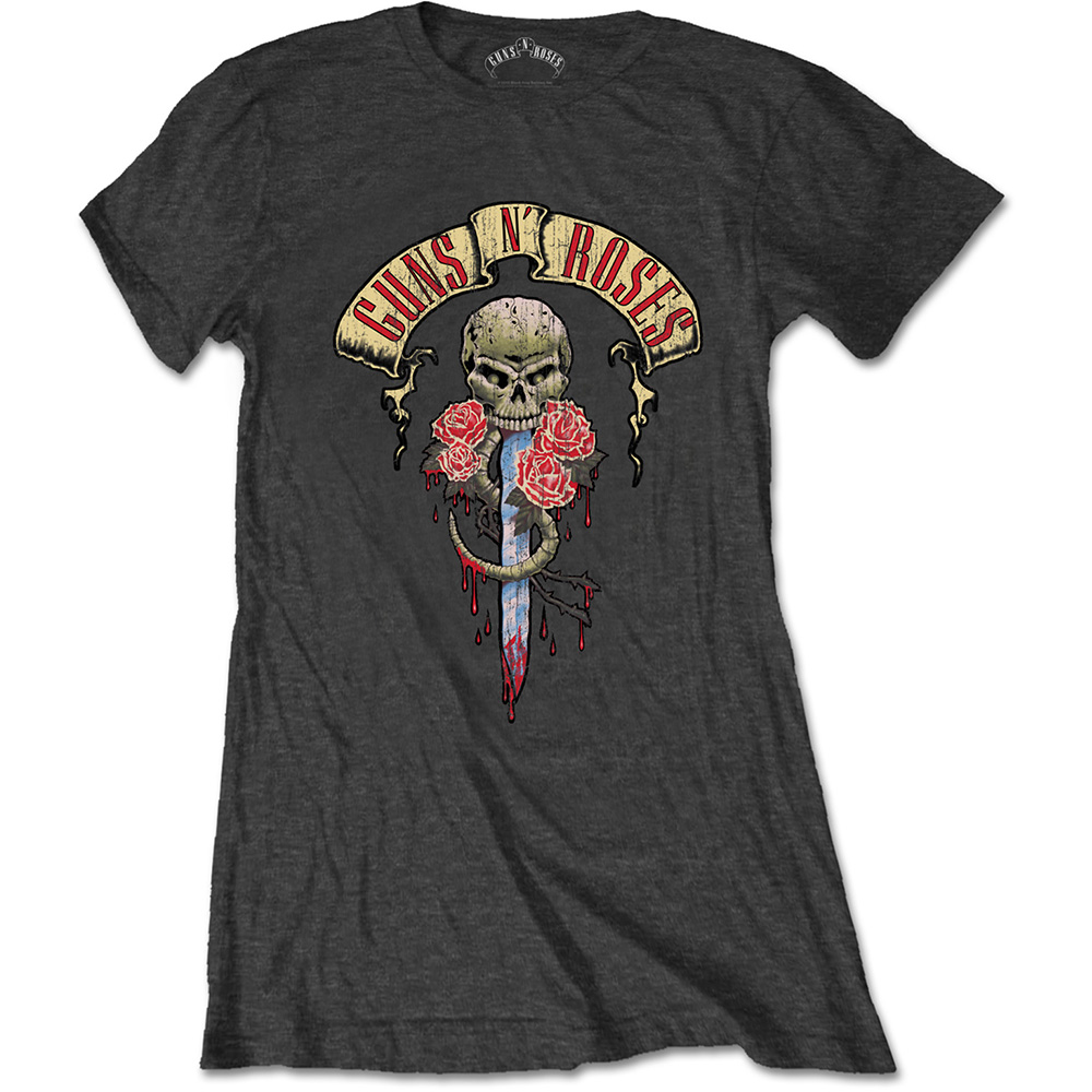 Tričko Guns N’ Roses - Dripping Dagger, Žena,Šedá,XXL