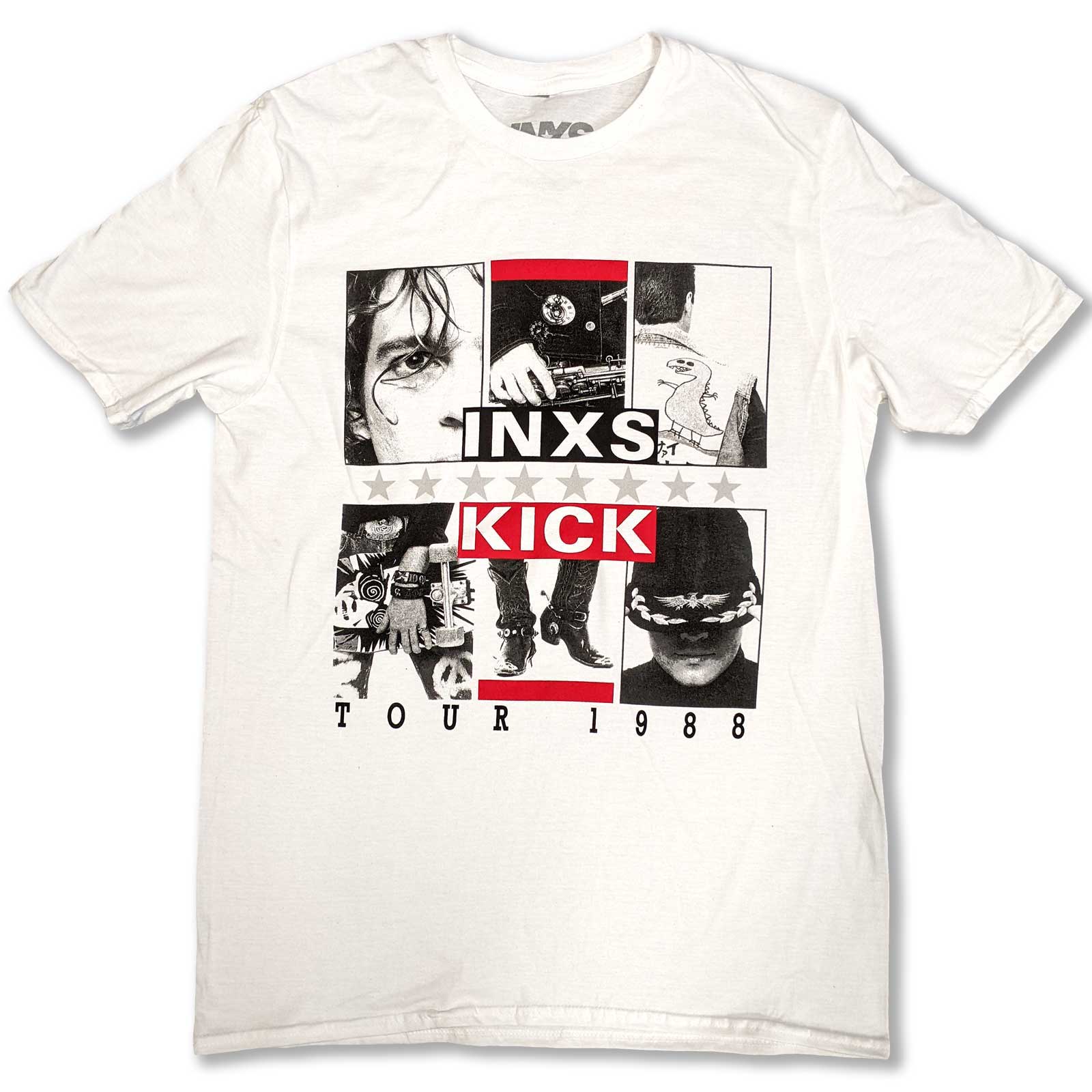 Tričko INXS - KICK Tour, Unisex,Biela,M