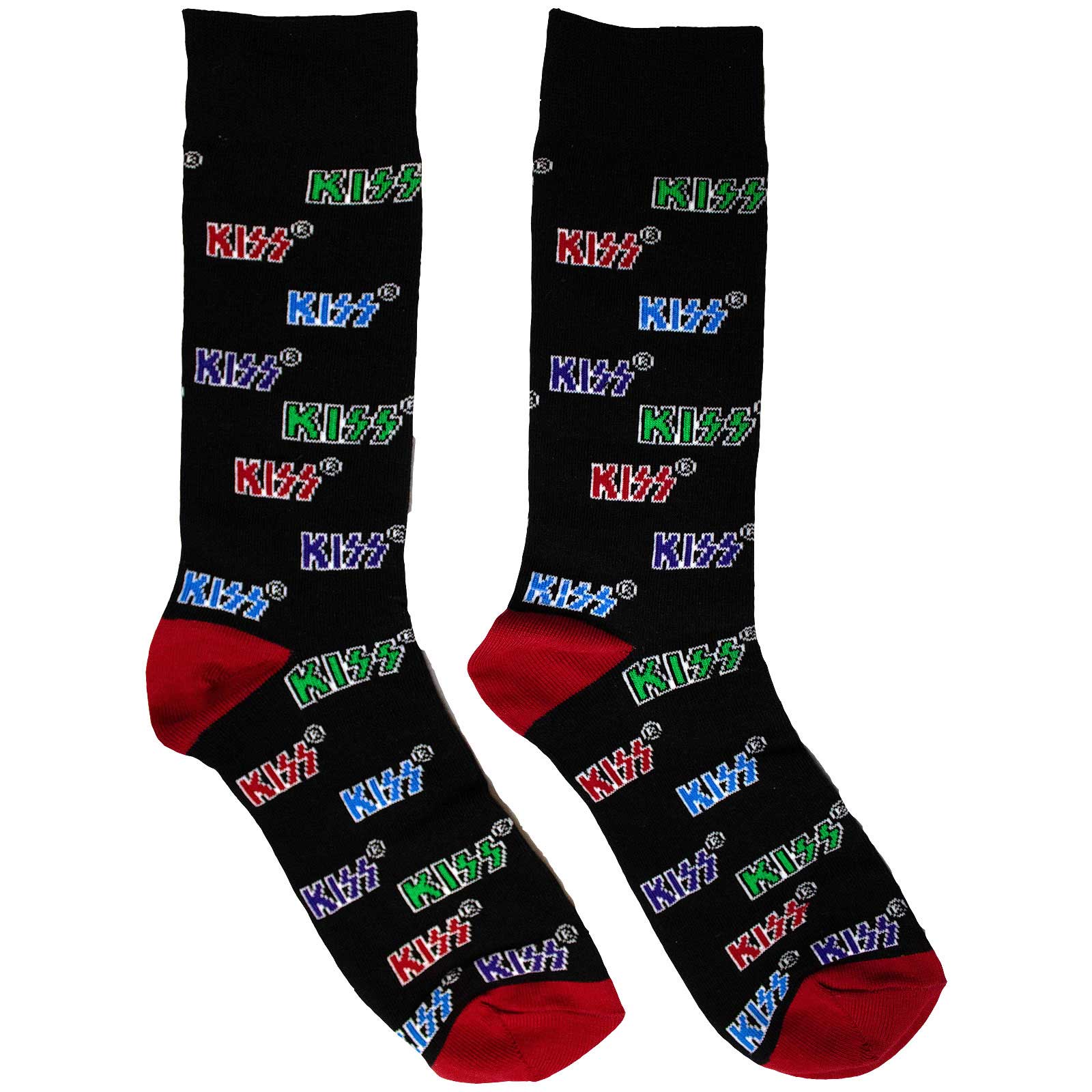 Ponožky Kiss - Coloured Logos Pattern, Unisex,Čierna,UK 7 - 11