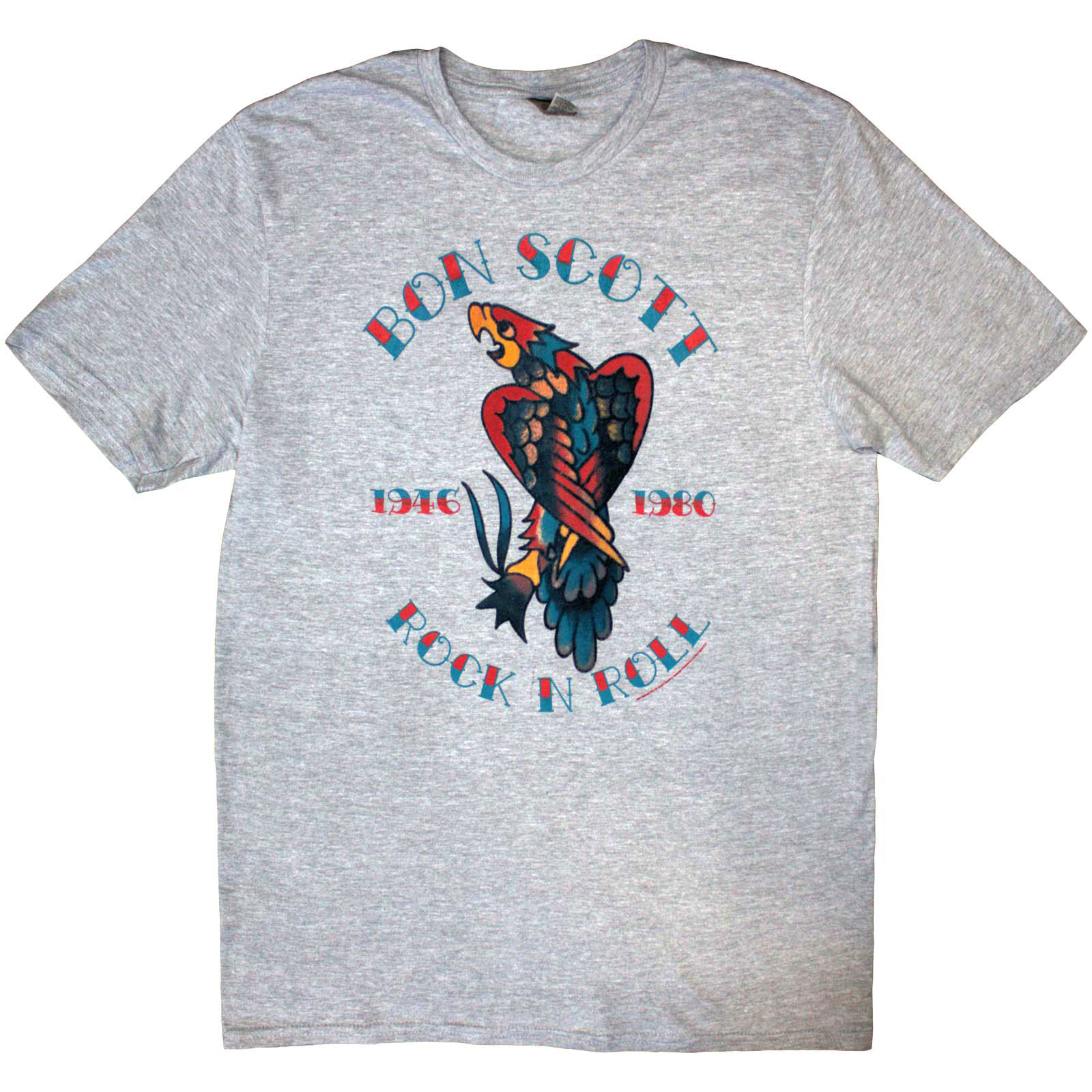 Tričko Bon Scott - Rock N Roll, Unisex,Šedá,3XL