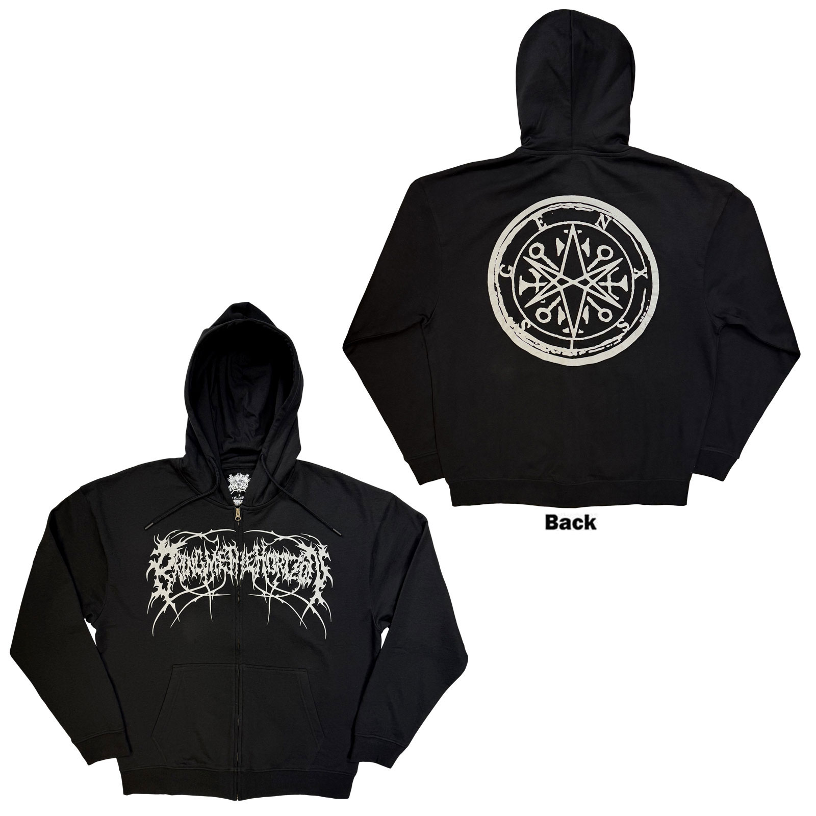 Mikina na zips Bring me the horizon - Metal Logo Genxsis, Unisex,Čierna,XXL
