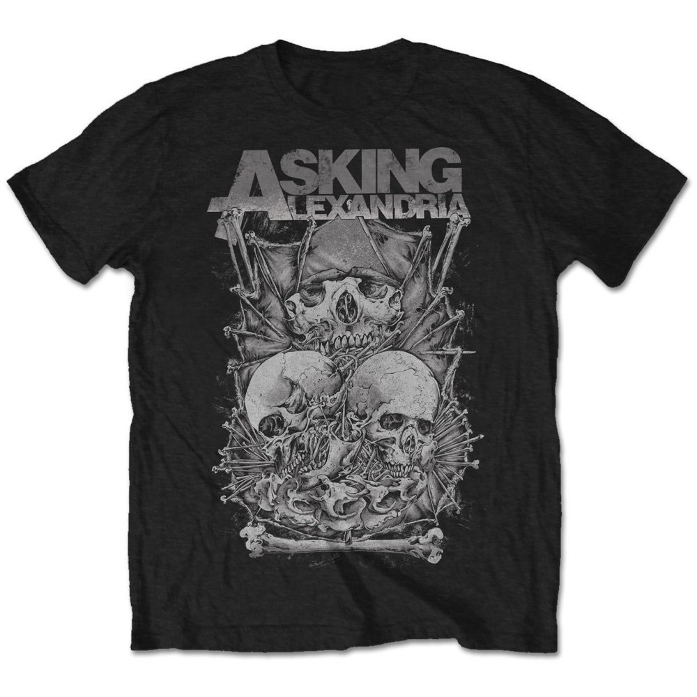 Tričko Asking Alexandria - Skull Stack, Muž,Čierna,S