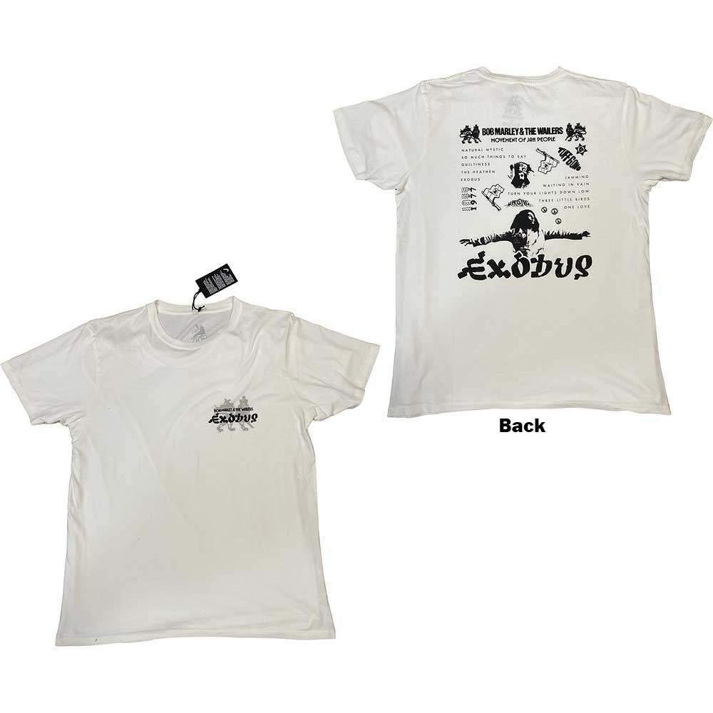 Tričko Bob Marley - Exodus Tracklist, Unisex,Biela,M