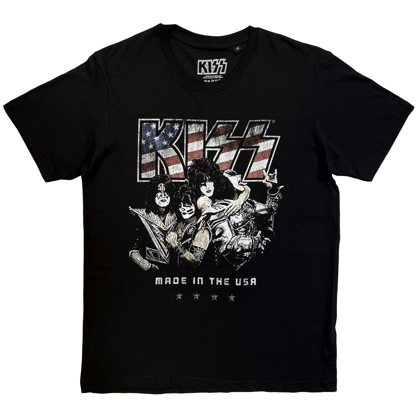 Tričko Kiss - Made In The USA, Unisex,Čierna,XXL
