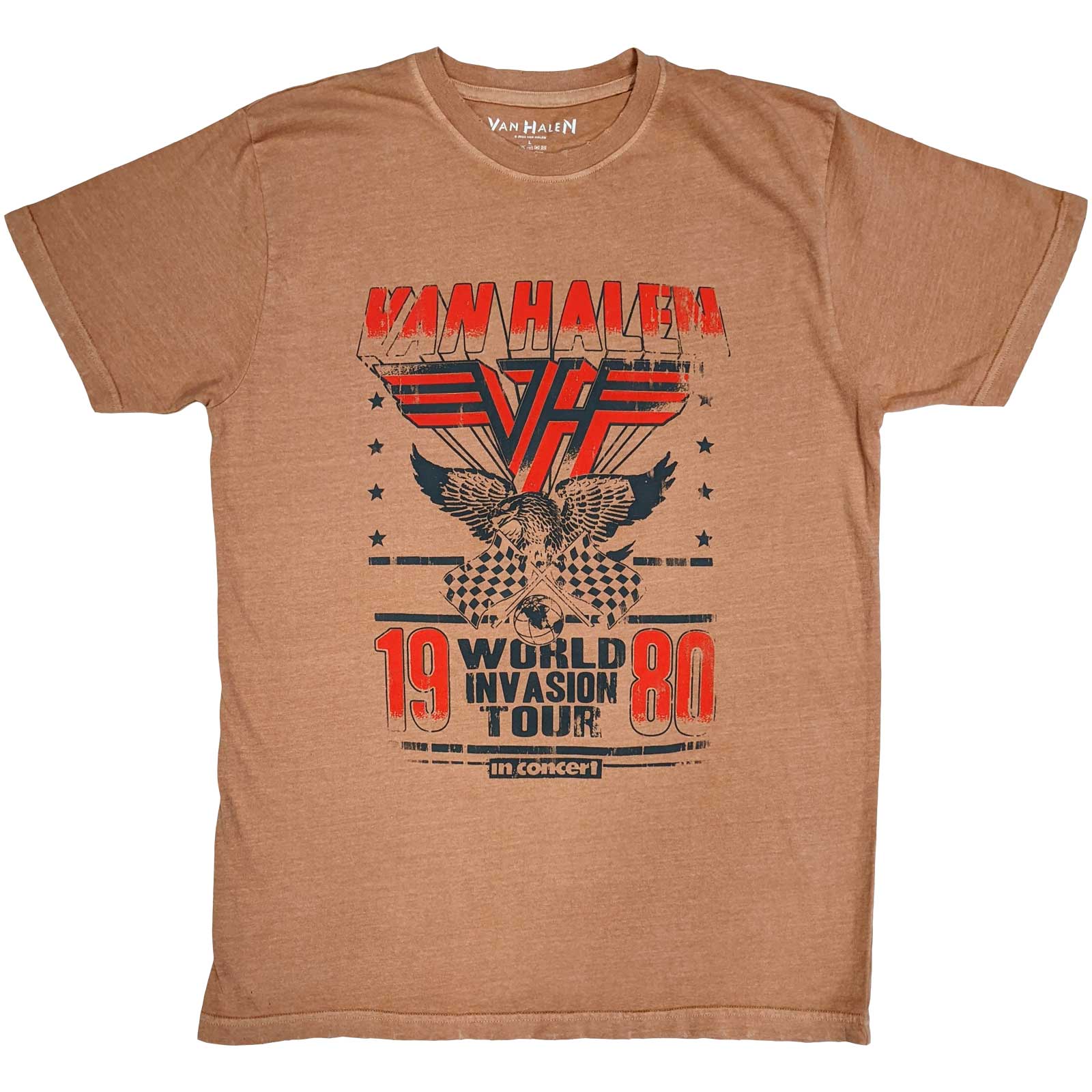 Tričko Van Halen - World Invasion, Unisex,Ružová,XXL