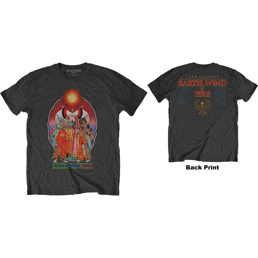 Tričko Earth, Wind & Fire - Let's Groove, Unisex,Šedá,XL