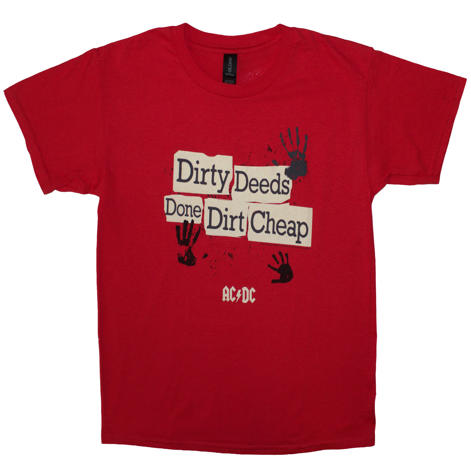 Tričko AC/DC - Dirty Deeds Done Dirt Cheap, Dieťa,Červená,11 – 12 rokov