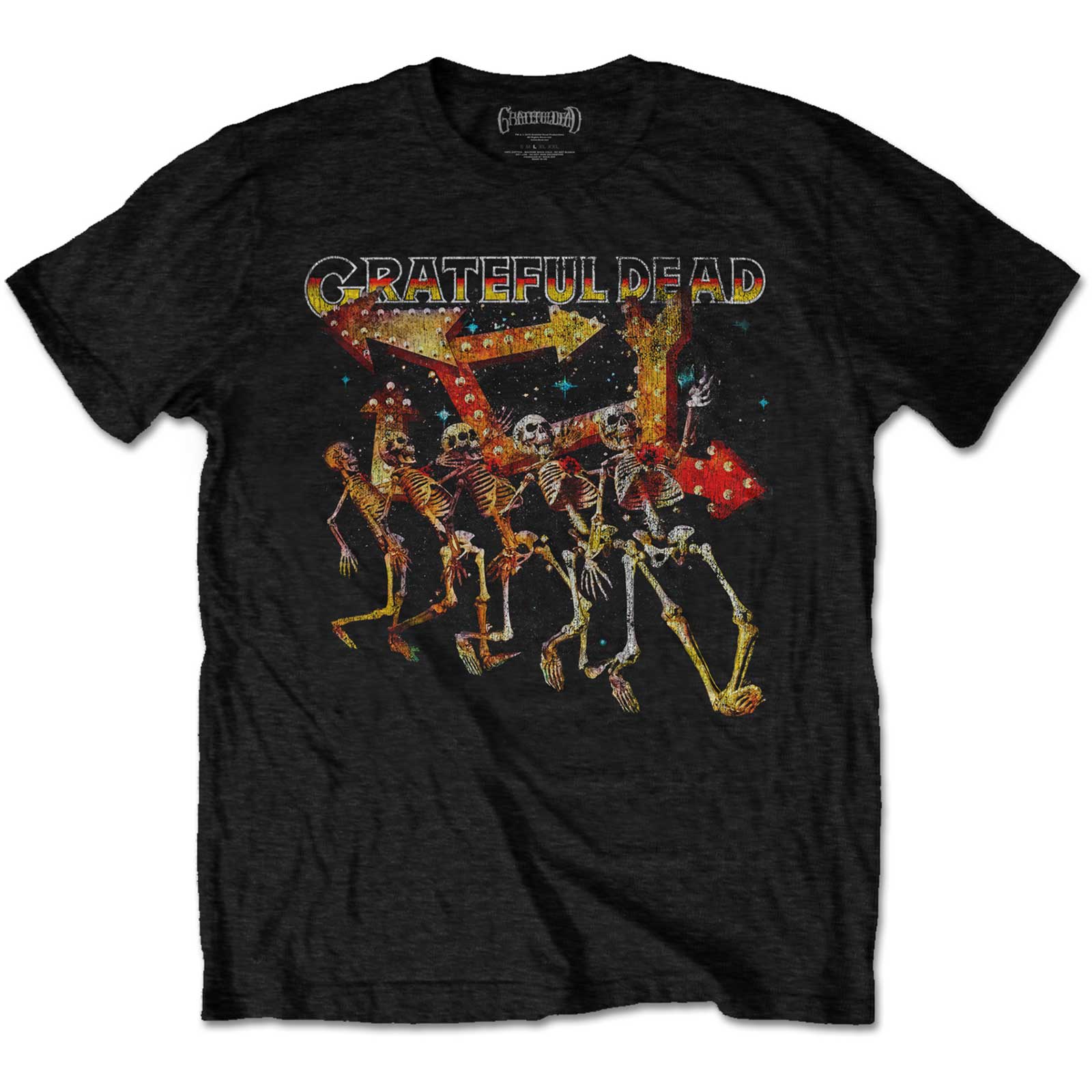 Tričko Grateful Dead - Truckin' Skellies Vintage, Unisex,Čierna,XXL