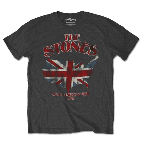Tričko The Rolling Stones - Union Jack US Map, Unisex,Šedá,XXL
