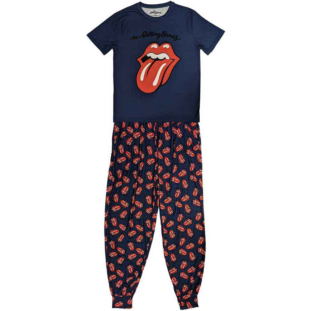 Pyžamo The Rolling Stones - Classic Tongue, Unisex,Modrá,XL