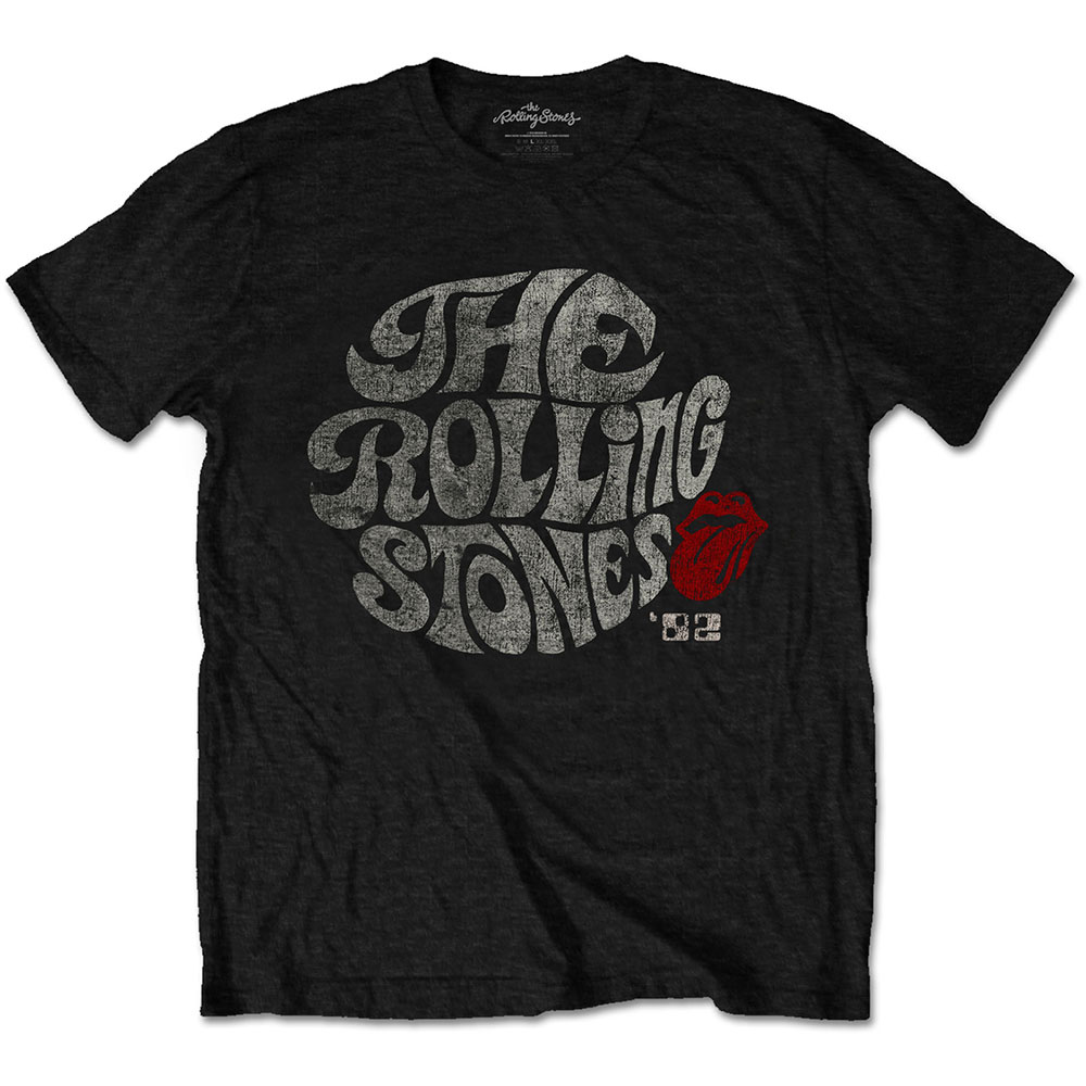 Tričko The Rolling Stones - Swirl Logo '82, Unisex,Čierna,XXL