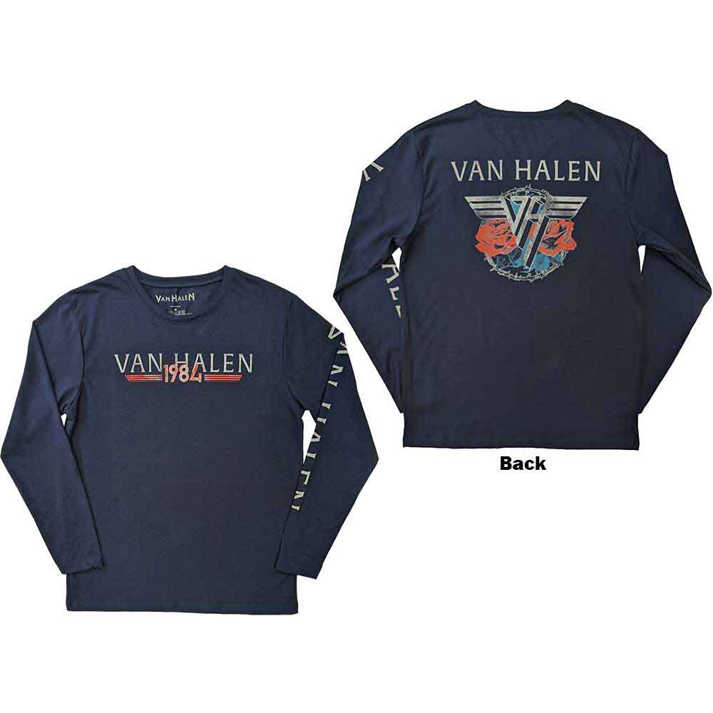 Tričko s dlhým rukávom Van Halen - 84 Tour, Unisex,Modrá,XXL