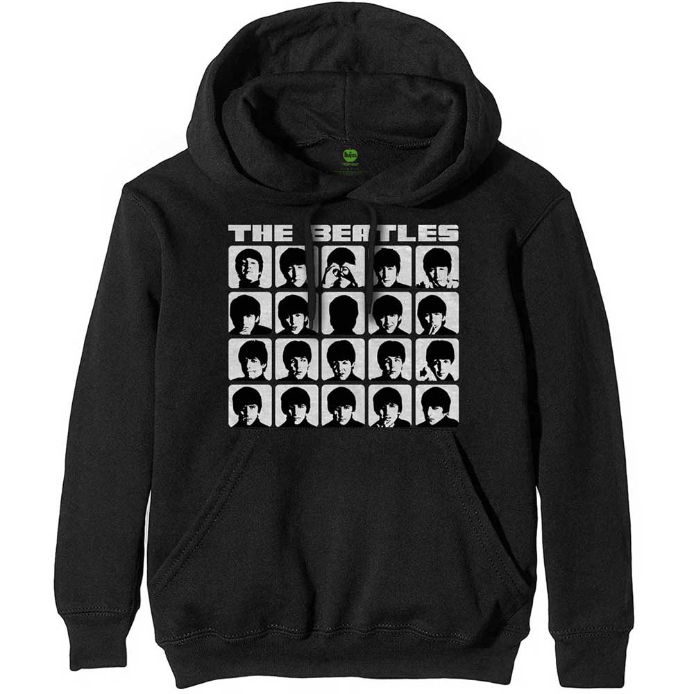 Mikina The Beatles - Hard Days Night Faces Mono, Unisex,Čierna,XXL