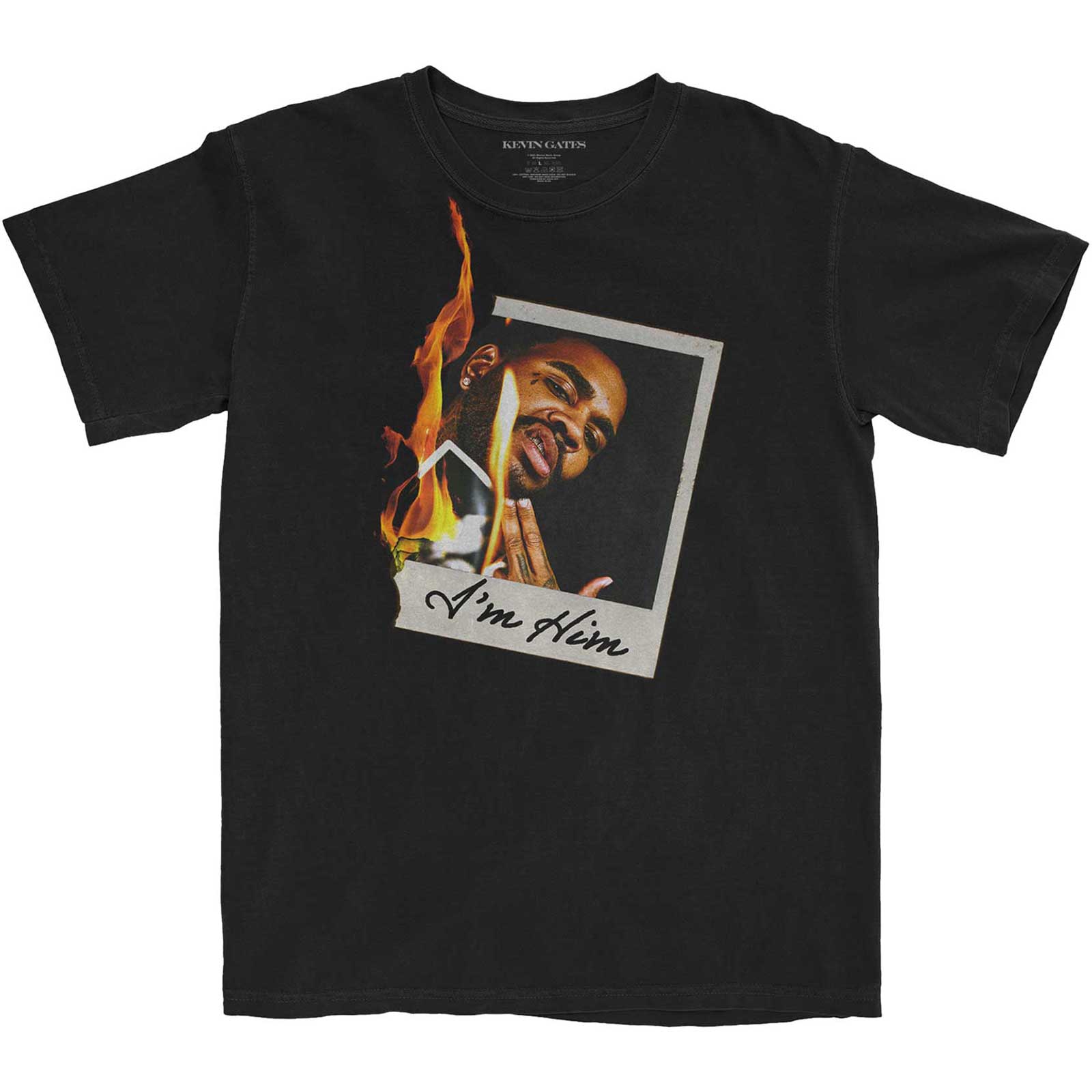 Tričko Kevin Gates - Polaroid Flame, Unisex,Čierna,L