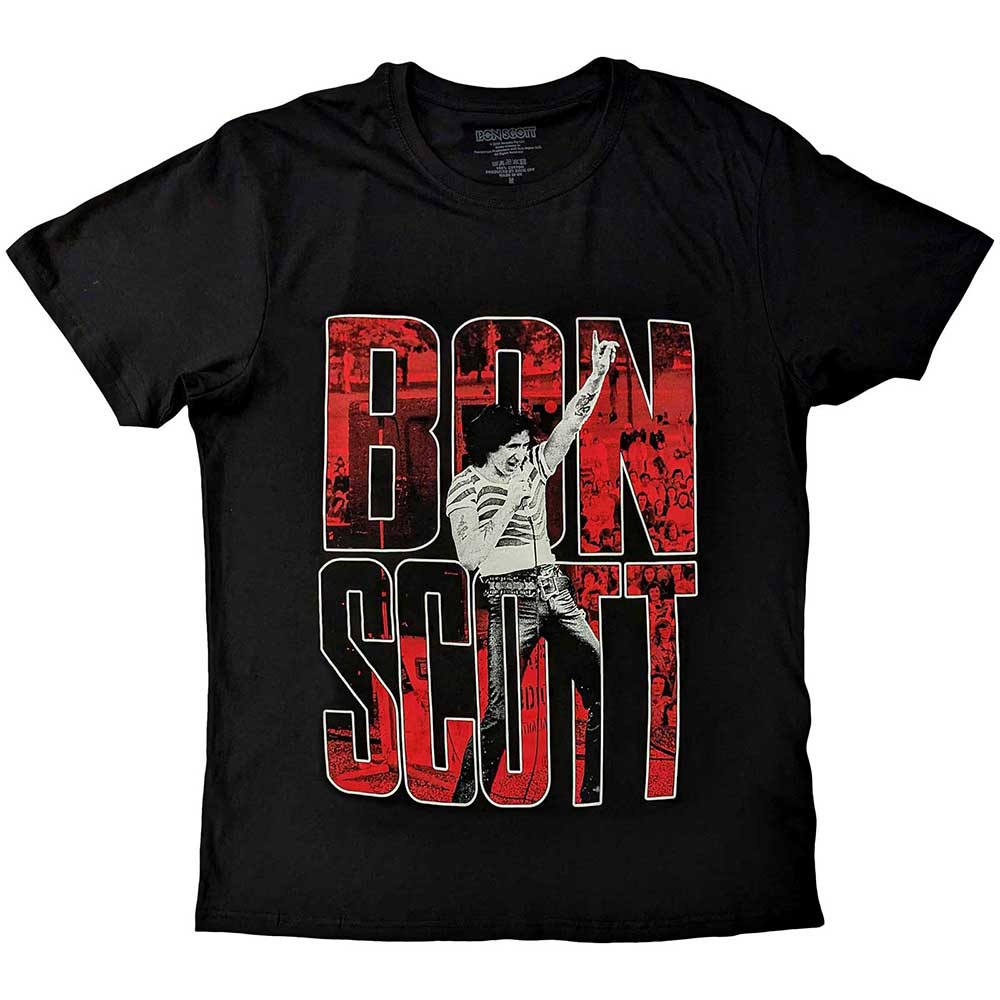 Tričko Bon Scott - Big Type, Unisex,Čierna,XXL
