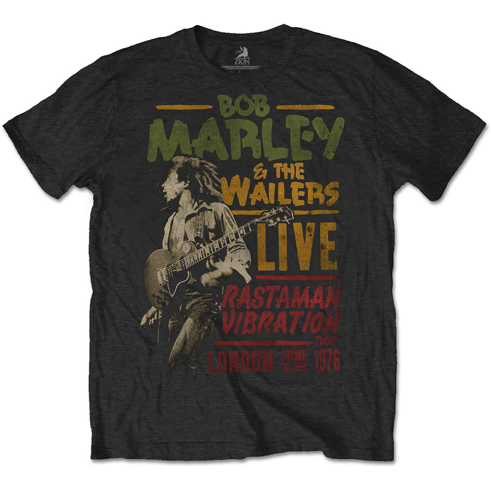Tričko Bob Marley - Rastaman Vibration Tour 1976, Unisex,Čierna,XXL