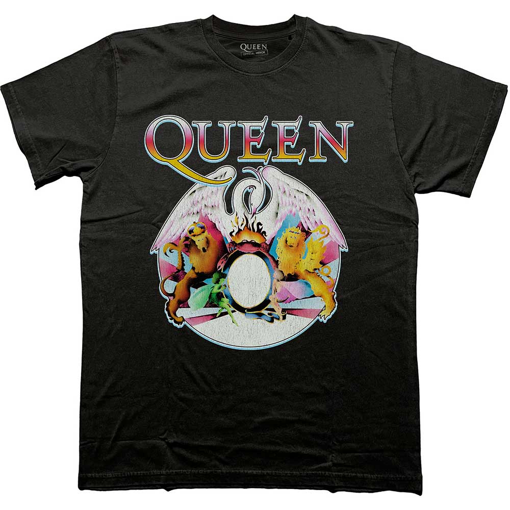 Tričko Queen - Multi Colour Crest, Unisex,Čierna,XL