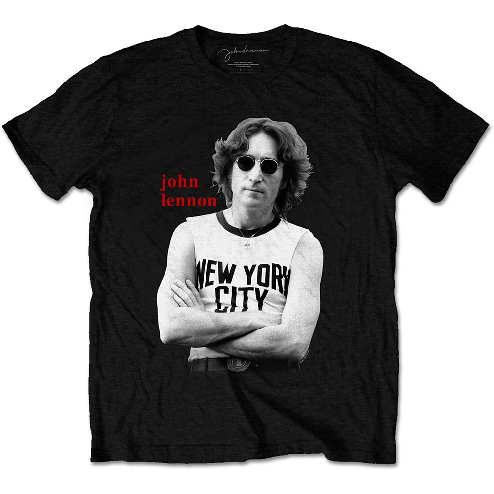 Tričko John Lennon - New York City B&W, Unisex,Čierna,XXL