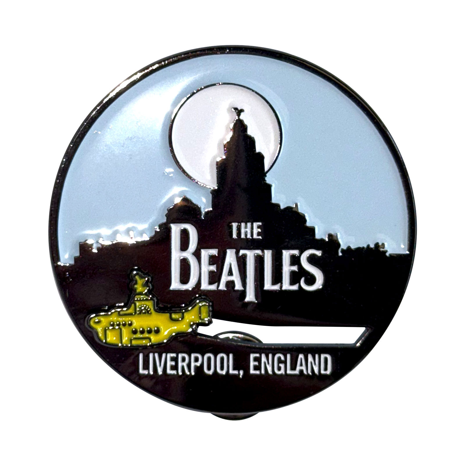 Odznak The Beatles - Liverpool Skyline & Yellow Submarine