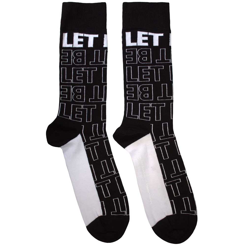 Ponožky The Beatles - Let It Be Text Outlines Repeat, Unisex,Čierna,UK 7 - 11