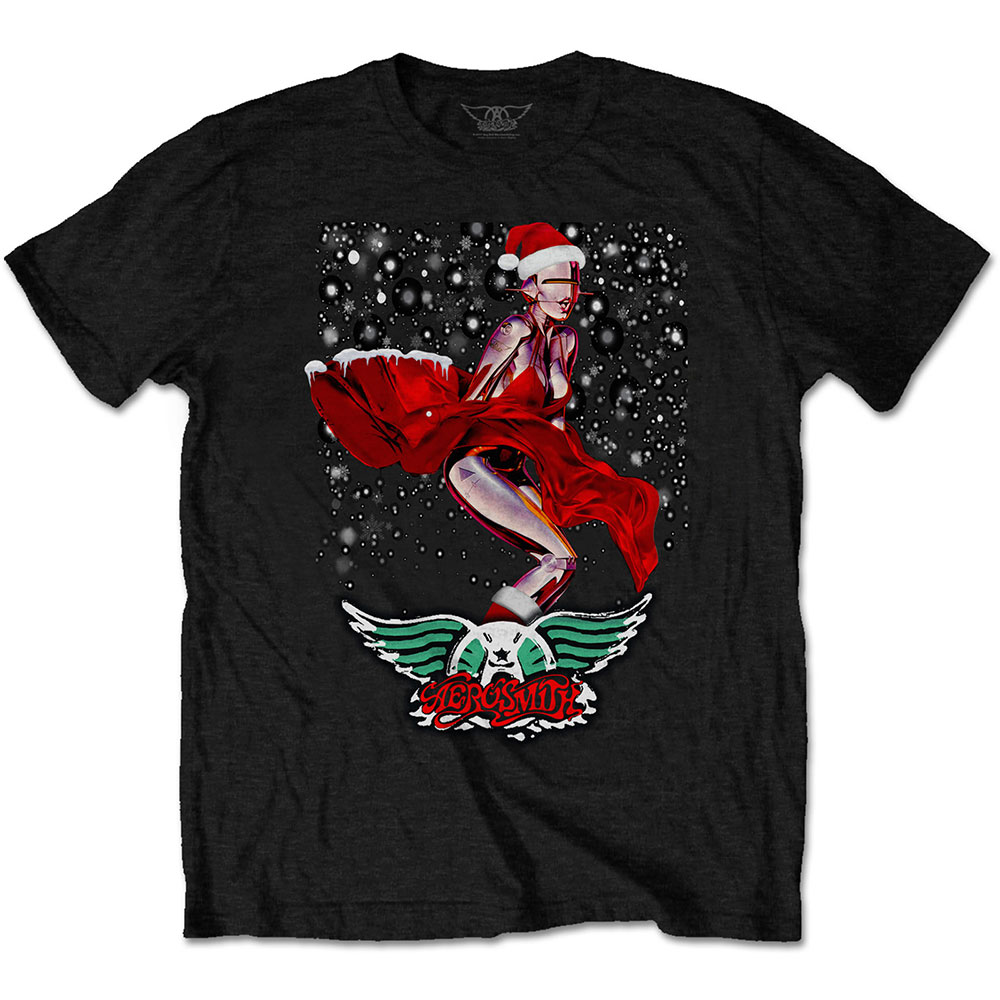 Tričko Aerosmith - Robo Santa, Unisex,Čierna,XXL