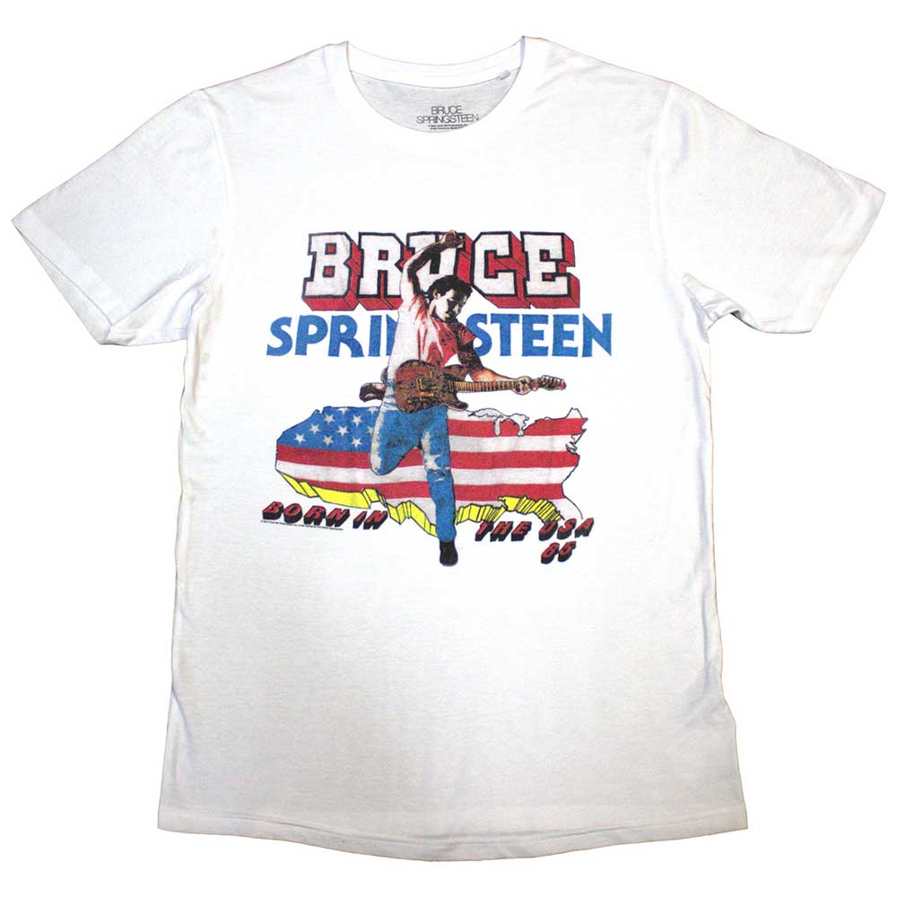 Tričko Bruce Springsteen - Born In The USA '85, Unisex,Biela,S
