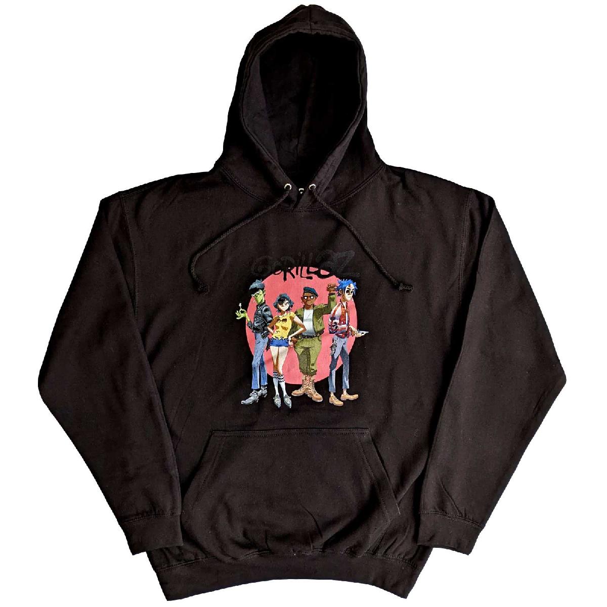 Mikina Gorillaz - Group Circle Rise, Unisex,Čierna,XXL