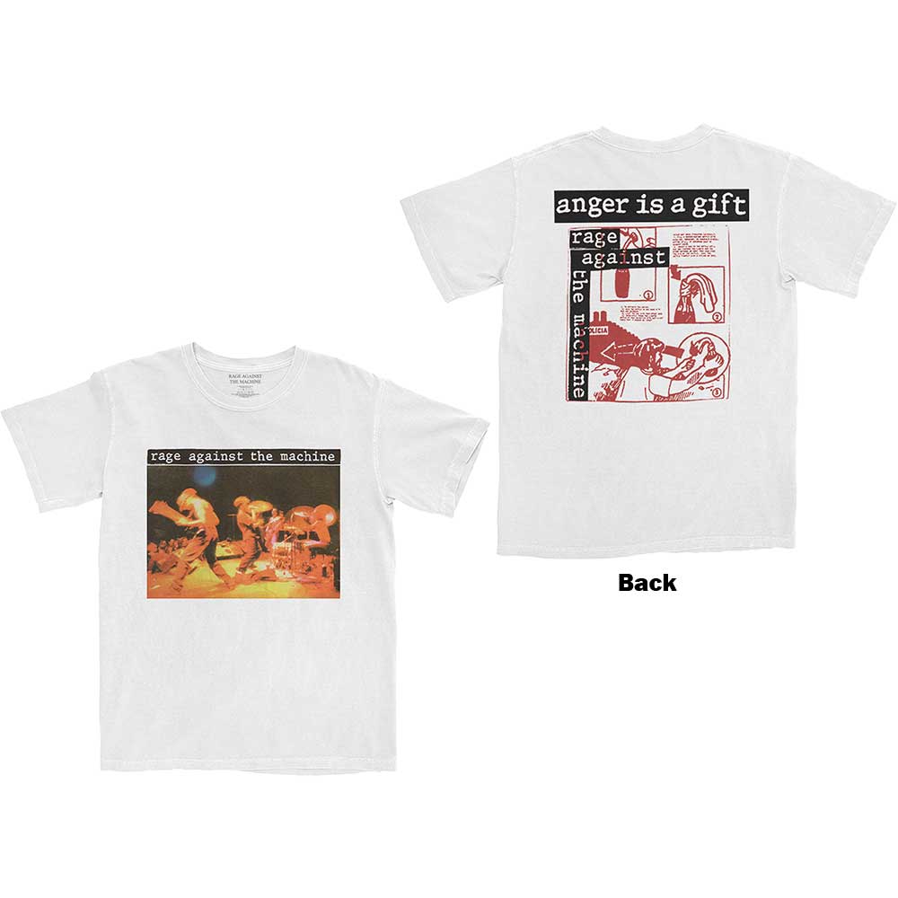 Tričko Rage Against the Machine - Anger Is A Gift, Unisex,Biela,XXL